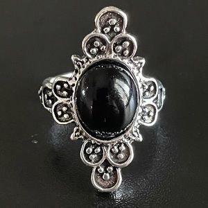 Onyx stone S925 silver woman ring size 6.5